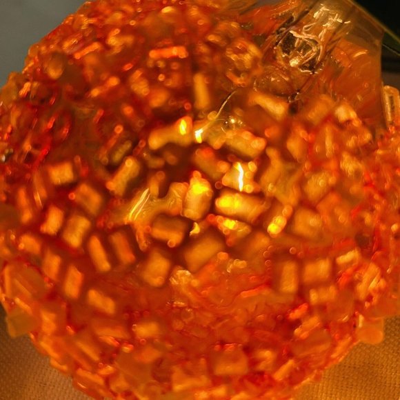 2 White & 1 Orange Vintage Lighted Ice frosted Christmas Bulbs ONLY Lot of 3 - Picture 4 of 16